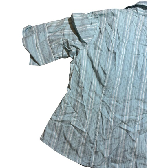 Lane Bryant Button Up Shirt Women’s 18/20w Blue White Striped Short Sleeve - Picture 4 of 10